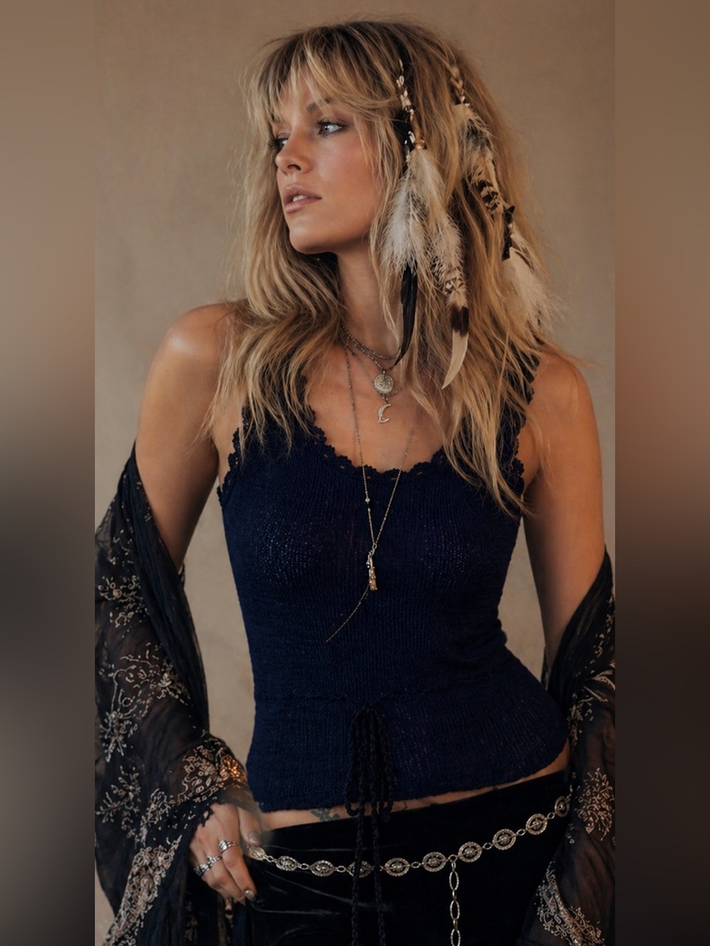 ✨ Boho Dream Knit Tank – Stevie Nicks Inspired ✨